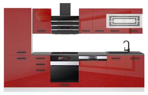 Kuchynská linka Belini Premium Full Version 300 cm červený lesk s pracovnou doskou CINDY Výrobca