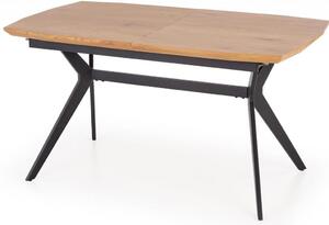 Halmar GUSTAVO stôl s rozkladom doska - dub zlatý, nohy - čierne