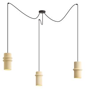 Retro závesná lampa béžová 3-svetlá - Monti