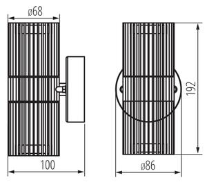 Kanlux 46201 - Vonkajšie nástenné bodové svietidlo RADILO 2xGU10/11W/230V IP44 čierna
