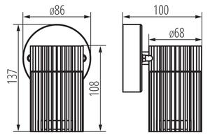 Kanlux 46200 - Vonkajšie nástenné bodové svietidlo RADILO 1xGU10/11W/230V IP44 čierna