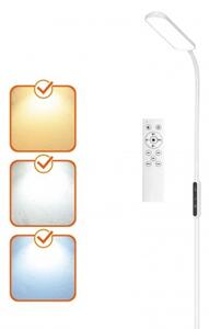 Stmievateľná LED stojacia lampa TEILO LED/10W/230V 3000/4000/6500K biela + diaľkový ovládač