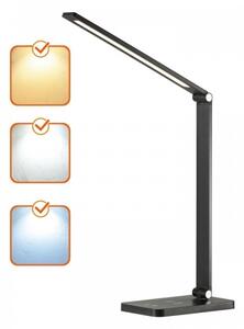 Stmievaná LED stolná lampa s bezdrôtovým nabíjaním NOBLITE Q LED/7W/230V 3000/4000/6500K čierna