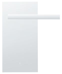 Nástenné závesné zrkadlo s LED osvetlením strieborné obdĺžnikový tvar 50 x 100 cm moderný štýl kúpeľňa spálňa