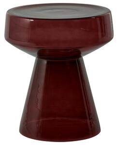 Odkladací stolík tmavohnedý sklenený priehľadný 37 x 37 x 43 cm okrúhly dizajnový stôl do obývačky moderný štýl