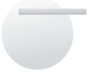 Nástenné závesné zrkadlo s LED osvetlením strieborné okrúhly tvar 90 x 80 cm moderný štýl kúpeľňa spálňa