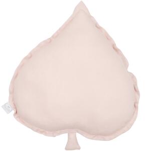 Cotton & Sweets Ľanový vankúš lipový list púdrovo ružová 38×43 cm
