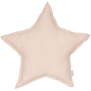 Cotton & Sweets Ľanový vankúš hviezda púdrovo ružová 50 cm