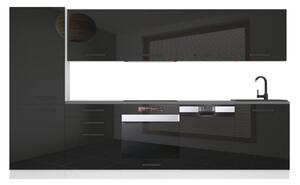 Kuchynská linka Belini Premium Full Version 300 cm čierny lesk s pracovnou doskou ROSE Výrobca