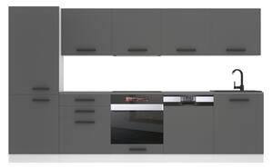 Kuchynská linka Belini Premium Full Version 300 cm šedý mat s pracovnou doskou ROSE Výrobca