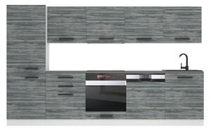 Kuchynská linka Belini Premium Full Version 300 cm šedý antracit Glamour Wood s pracovnou doskou ROSE Výrobca