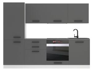 Kuchynská linka Belini Premium Full Version 240 cm šedý mat s pracovnou doskou SANDY