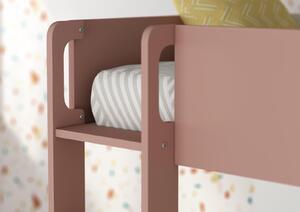 Poschodová posteľ Flip - svetlý dub, pink