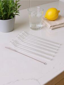 Sinsay - Sada slamiek s čističom 7 pack - clear