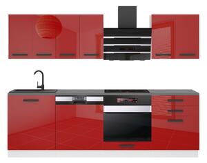 Kuchynská linka Belini Premium Full Version 240 cm červený lesk s pracovnou doskou SUSAN Výrobca
