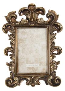 Antik zlatý fotorámček s ornamentami - 18 * 2 * 27 cm / 10 * 15 cm - Clayre & Eef