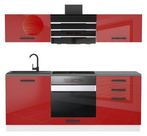 Kuchynská linka Belini Premium Full Version 180 cm červený lesk s pracovnou doskou SOPHIA Výrobca