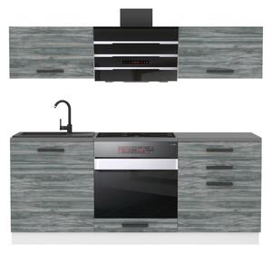 Kuchynská linka Belini Premium Full Version 180 cm šedý antracit Glamour Wood s pracovnou doskou SOPHIA