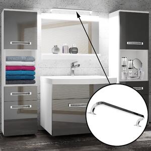 Kúpeľňový nábytok Belini Premium Full Version biely lesk / dub wotan + umývadlo + zrkadlo + LED osvetlenie Glamour 55