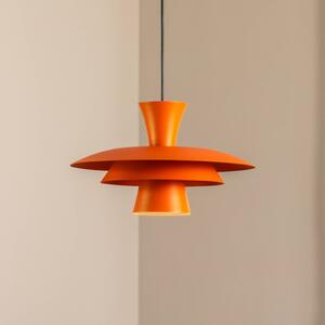 Závesné svietidlo Plato, oranžové, kov, Ø 38 cm, E27, Žltá / oranžová, Obývacia izba / jedáleň, kov, Moderný, Závesné svietidlo