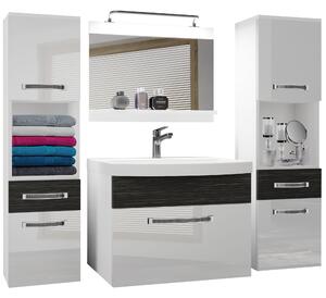 Kúpeľňový nábytok Belini Premium Full Version biely lesk / eben kráľovský + umývadlo + zrkadlo + LED osvetlenie Glamour 111 Výrobca