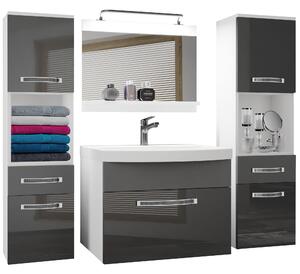 Kúpeľňový nábytok Belini Premium Full Version šedý lesk / šedý mat + umývadlo + zrkadlo + LED osvetlenie Glamour 110 Výrobca