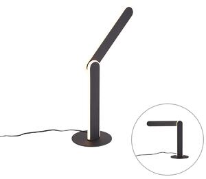 Dizajnová stolná lampa čierna vrátane LED s 3-stupňovým stmievaním - Gate