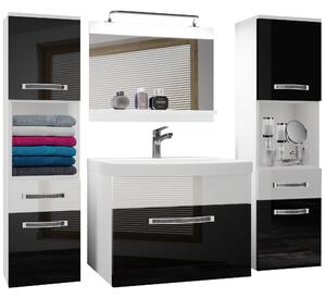 Kúpeľňový nábytok Belini Premium Full Version čierny lesk / biely lesk + umývadlo + zrkadlo + LED osvetlenie Glamour 105 Výrobca