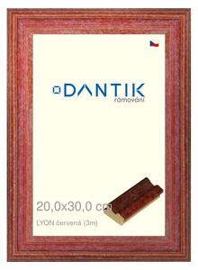DANTIK rám na obraz 20x30 | LYON červená (Sklo Čiré)