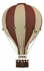 Dekoračný teplovzdušný balón - hnedá/krémová - S-28cm x 16cm