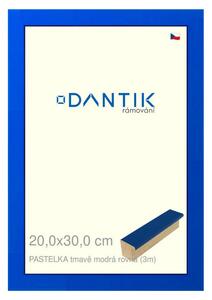 DANTIK rám na obraz 20x30 | PASTELKA tmavěmodrá rovná (Sklo Čiré)