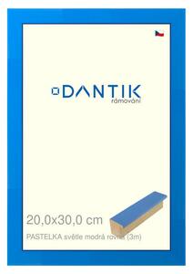 DANTIK rám na obraz 20x30 | PASTELKA světle modrá rovná (Sklo Čiré)