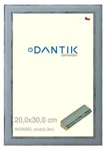 DANTIK rám na obraz 20x30 | AKVAREL modrá (Sklo Čiré)