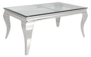 Konferenčný stolík BARRACUDA 100x60 cm, chróm, vrátane skla, bez teakovej dosky