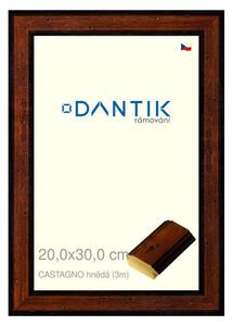 DANTIK rám na obraz 20x30 | CASTAGNO hnědá (Sklo Čiré)