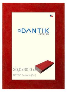 DANTIK rám na obraz 20x30 | RETRO červená (Sklo Čiré)