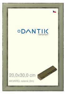 DANTIK rám na obraz 20x30 | AKVAREL zelená (Sklo Čiré)