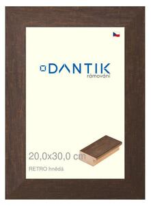 DANTIK rám na obraz 20x30 | RETRO hnědá (Sklo Čiré)