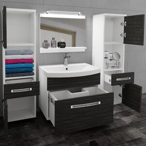 Kúpeľňový nábytok Belini Premium Full Version eben kráľovský + umývadlo + zrkadlo + LED osvetlenie Glamour 97