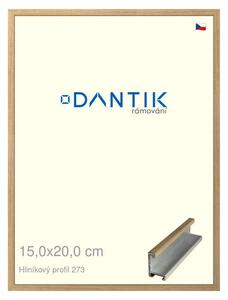 DANTIK rám na obraz 15x20 | ALU Dýha dub (Sklo Čiré)