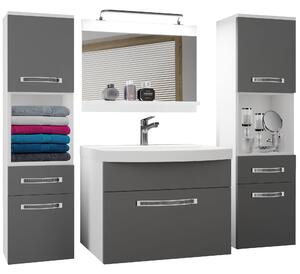 Kúpeľňový nábytok Belini Premium Full Version šedý mat + umývadlo + zrkadlo + LED osvetlenie Glamour 98 Výrobca