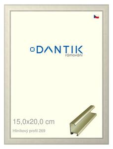 DANTIK rám na obraz 15x20 | ALU zlatá matná (Sklo Čiré)