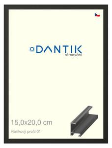DANTIK rám na obraz 15x20 | ALU Černá matná (Sklo Čiré)