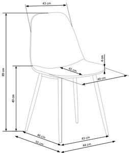 Jedálenská stolička K387 menčester / čierna Halmar Sivá