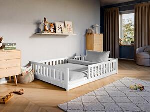 MAXMAX Detská Montessori posteľ z masívu borovice BETTY - 200x140 cm - BIELA