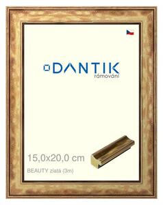 DANTIK rám na obraz 15x20 | BEAUTY zlatá (Sklo Čiré)