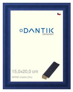 DANTIK rám na obraz 15x20 | NPINO modrá (Sklo Čiré)
