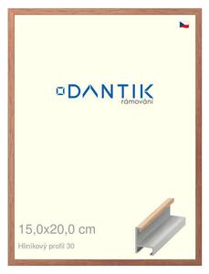 DANTIK rám na obraz 15x20 | ALU Dýha dub lak matný (Sklo Čiré)