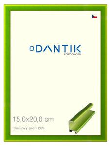 DANTIK rám na obraz 15x20 | ALU Zelená Smaragd broušená (Sklo Čiré)