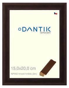 DANTIK rám na obraz 15x20 | NPINO tmavě hnědá (Sklo Čiré)